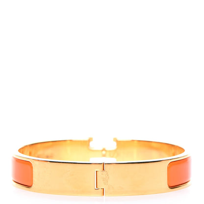 Hermes Enamel Narrow Clic Clac H Bracelet GM Orange 3 of 6