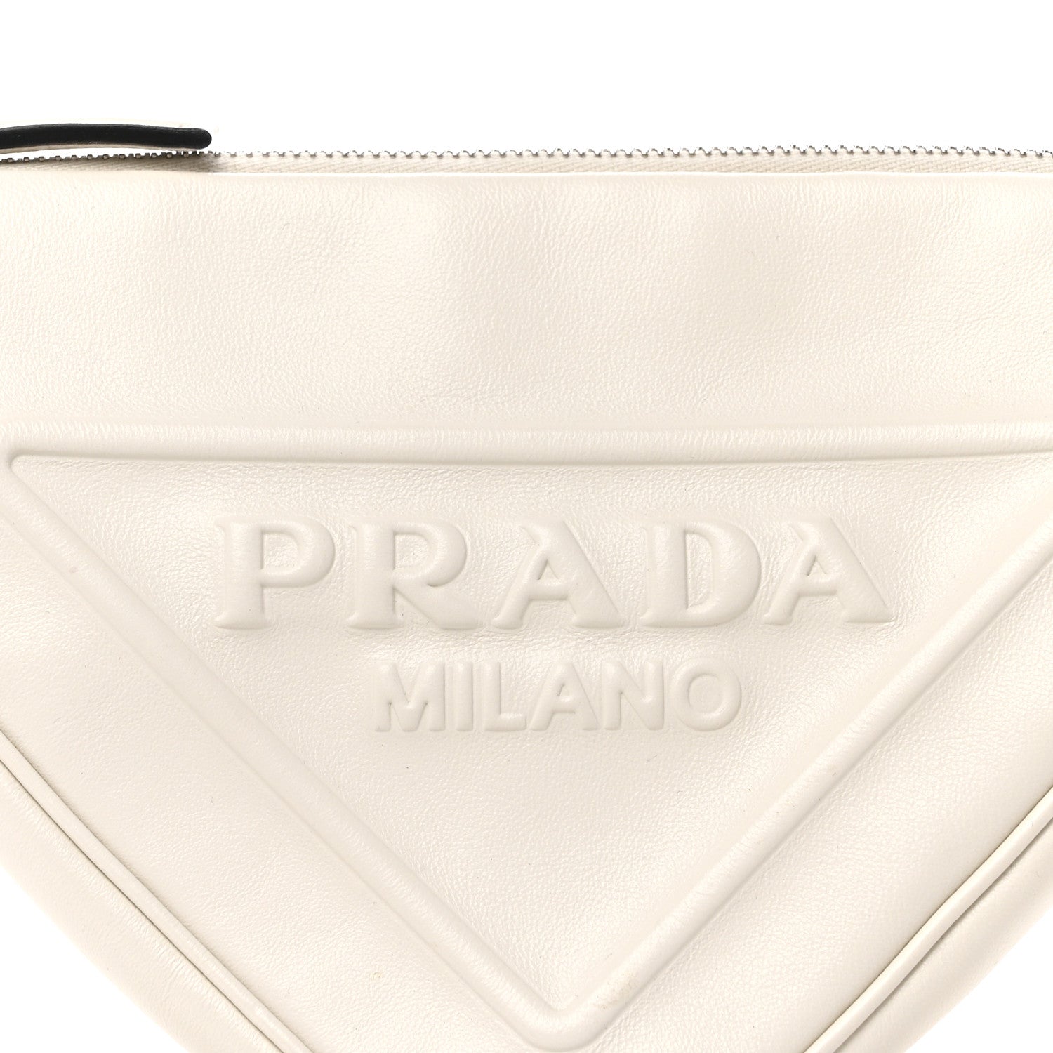 Prada Grace Lux Triangle Shoulder Bag White 7 of 9