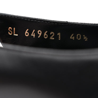 Saint Laurent Patent Smooth Lambskin Anais Slingback Flats 40.5 Navy Black 8 of 9
