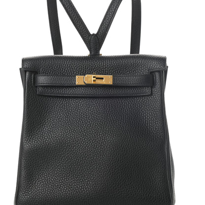 Hermes Taurillon Clemence Kelly Ado Backpack Black 8 of 10