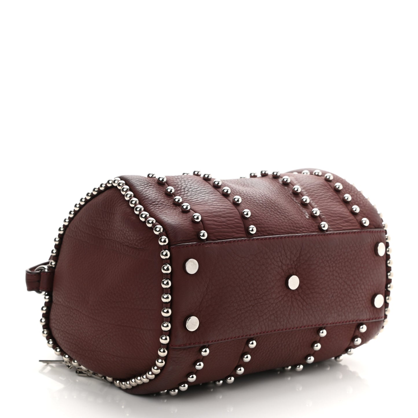 Calfskin Studded Rockie Matte Beet Rodium Hardware