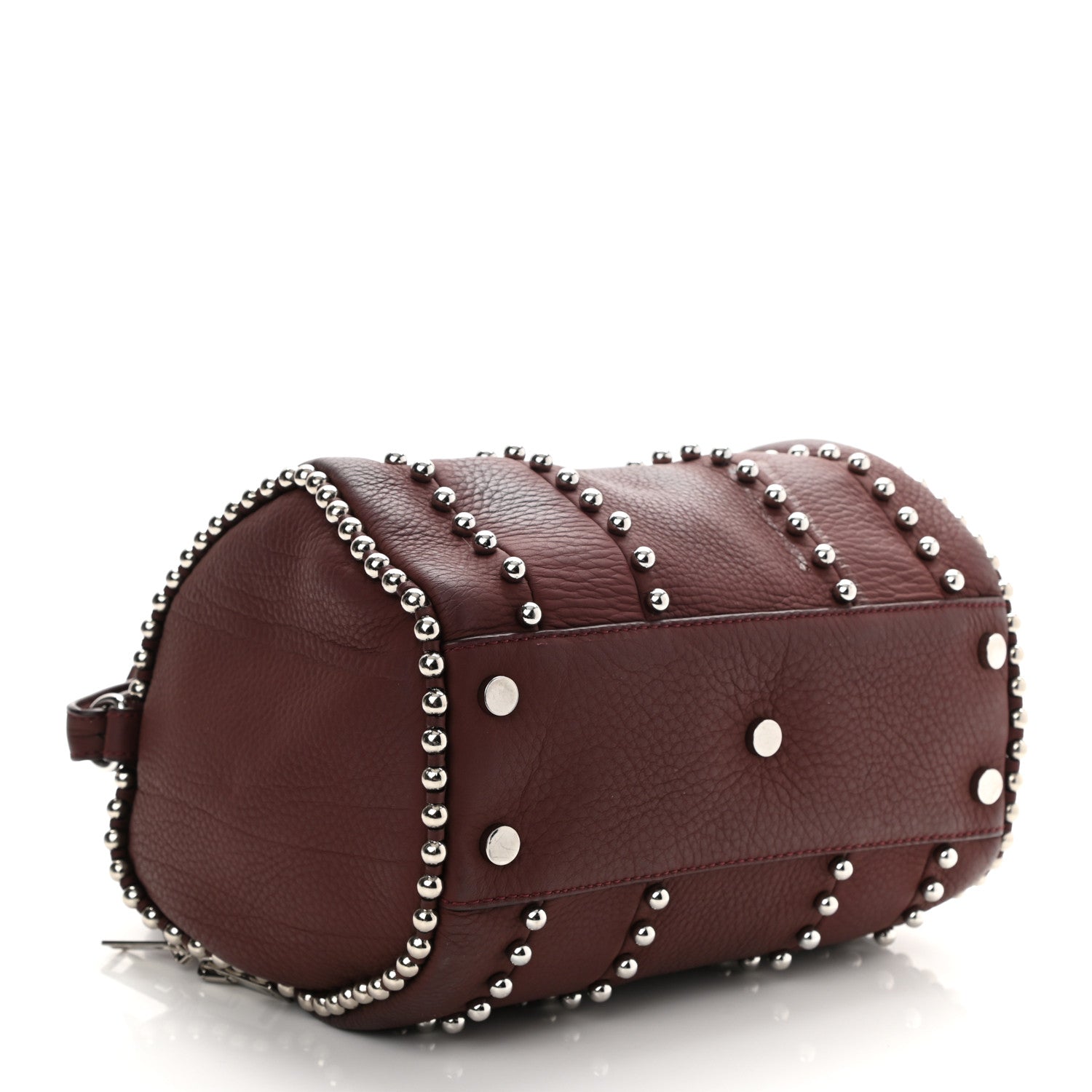 Alexander Wang Calfskin Studded Rockie Matte Beet Rodium Hardware 3 of 9