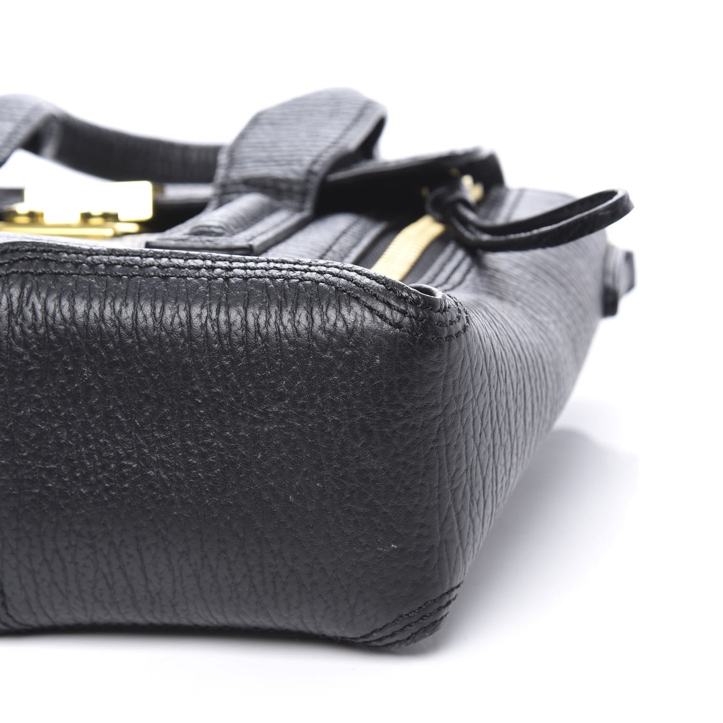 3.1 Textured Calfskin Mini Pashli Satchel Black