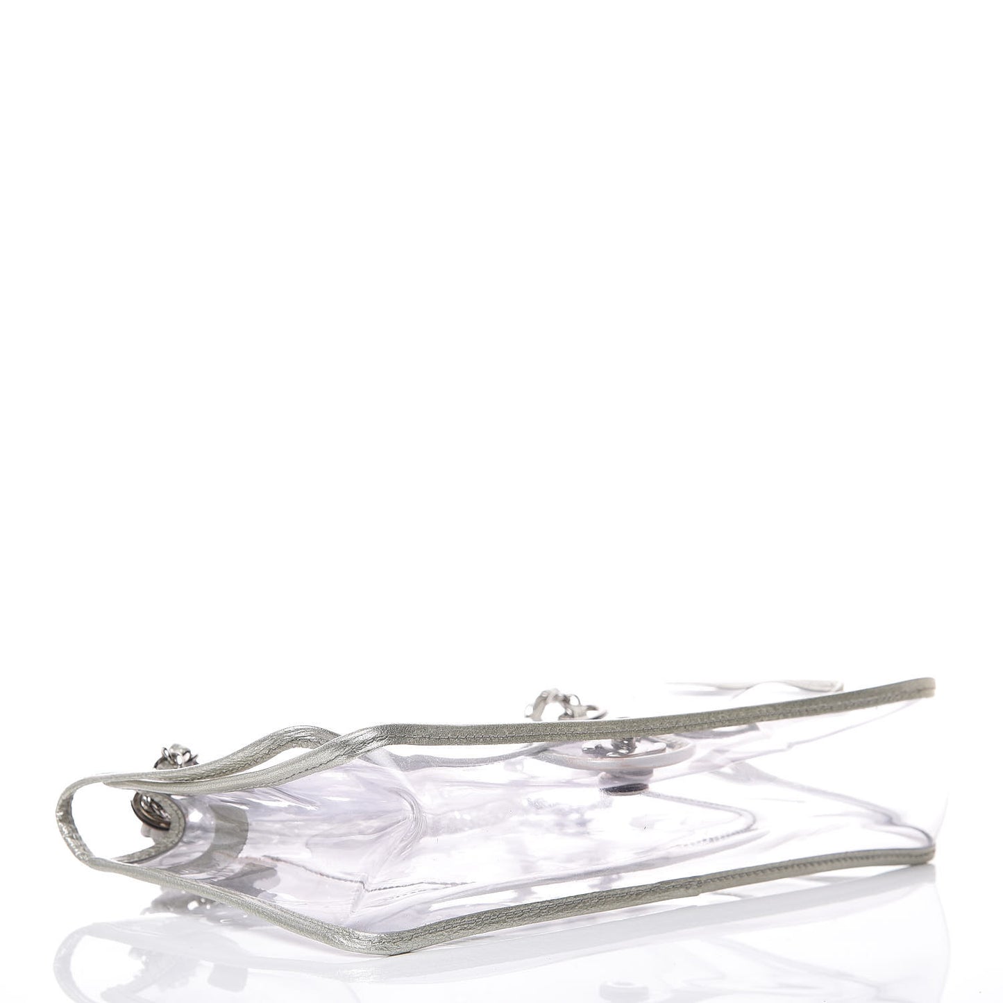 Vinyl Lambskin Large Naked Flap Silver