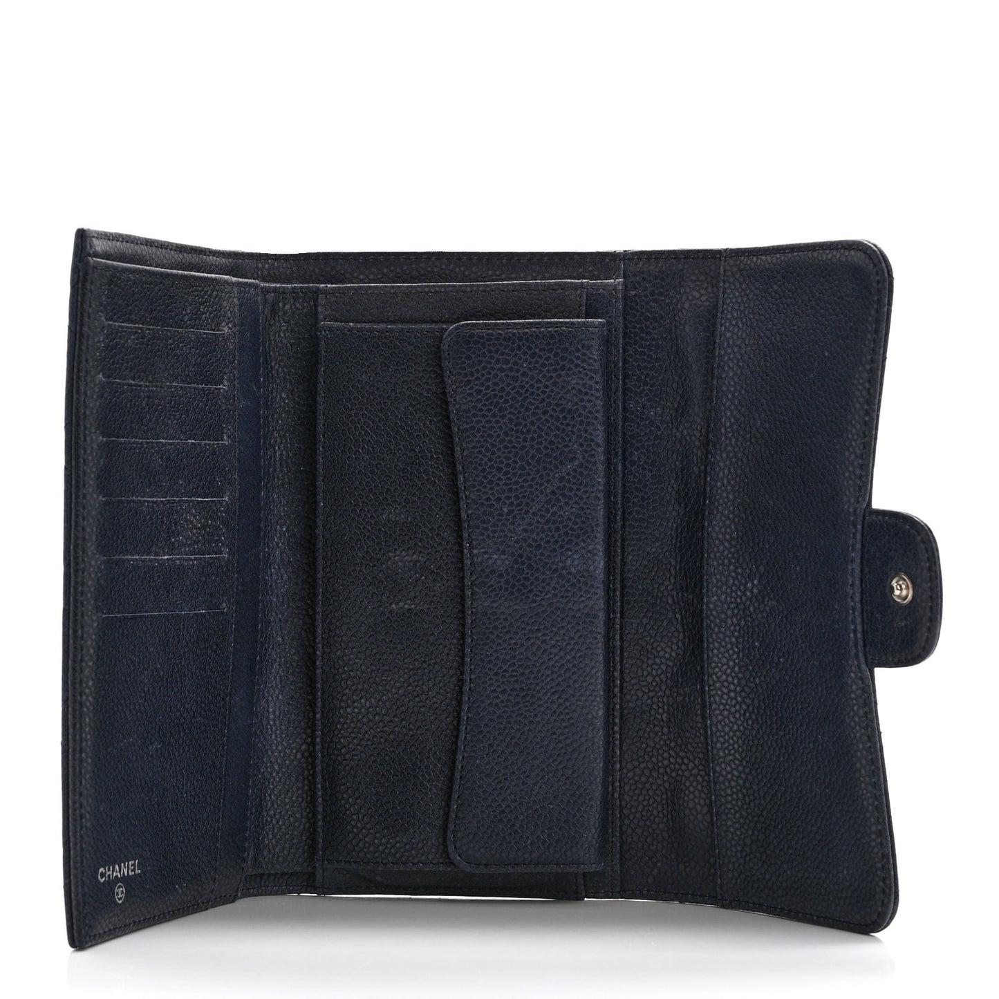 Caviar Quilted Reissue Long Flap Wallet Navy