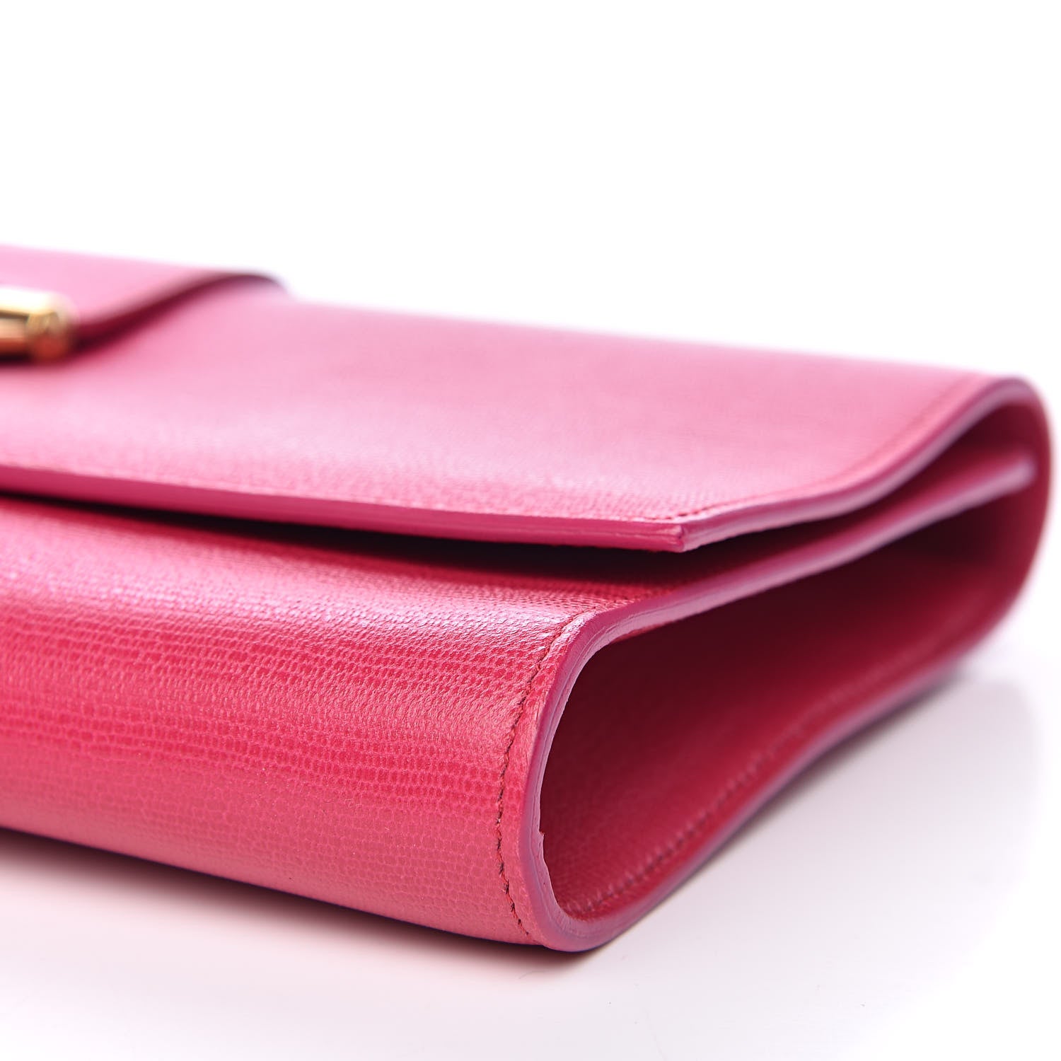 Saint Laurent Textured Calfskin Y Ligne Clutch Fuchsia 9 of 10