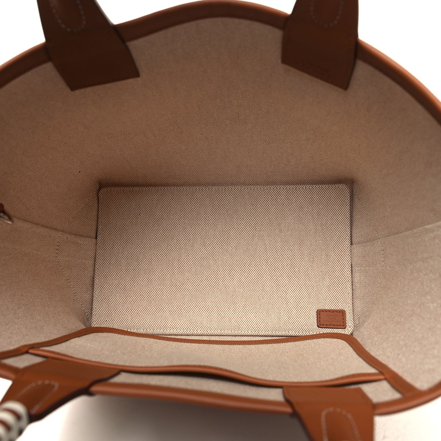 H Plume Canvas Swift Printed Quadrige au Fil Steeple 25 Bag Gris Beige Ecru Beige Gold