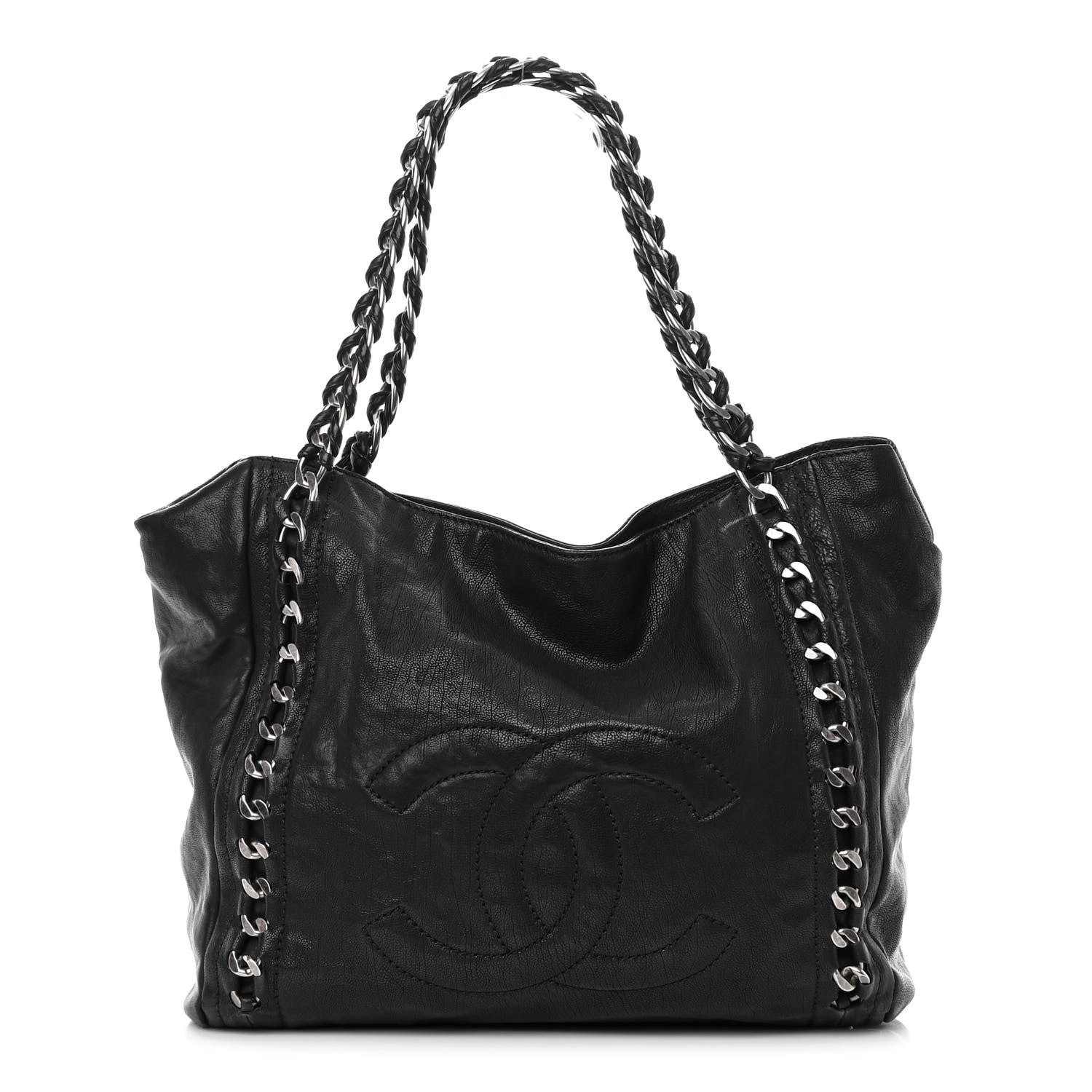 Chanel Glazed Calfskin Modern Chain Tote Black 1 of 13