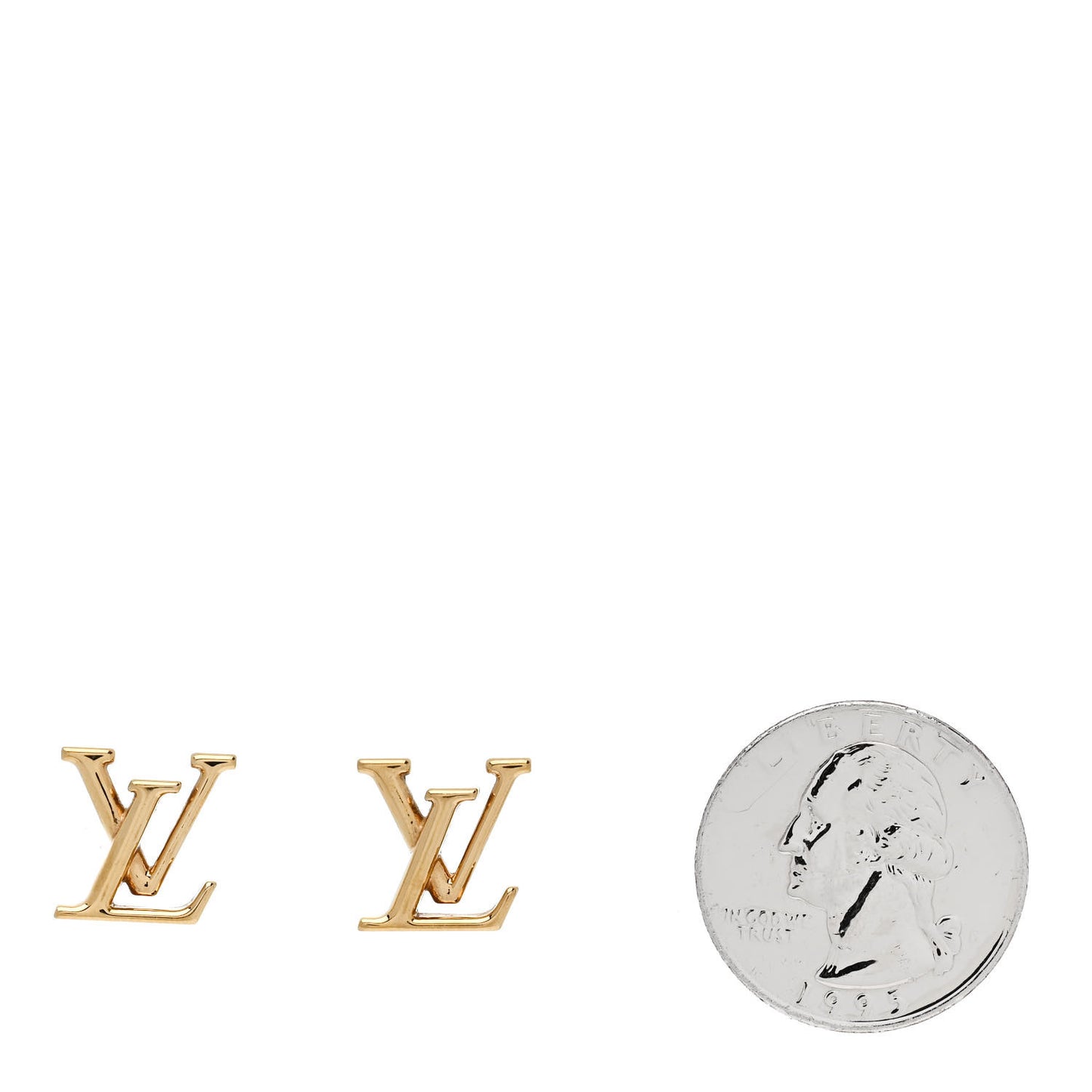 Metal Enamel LV Iconic Earrings Gold