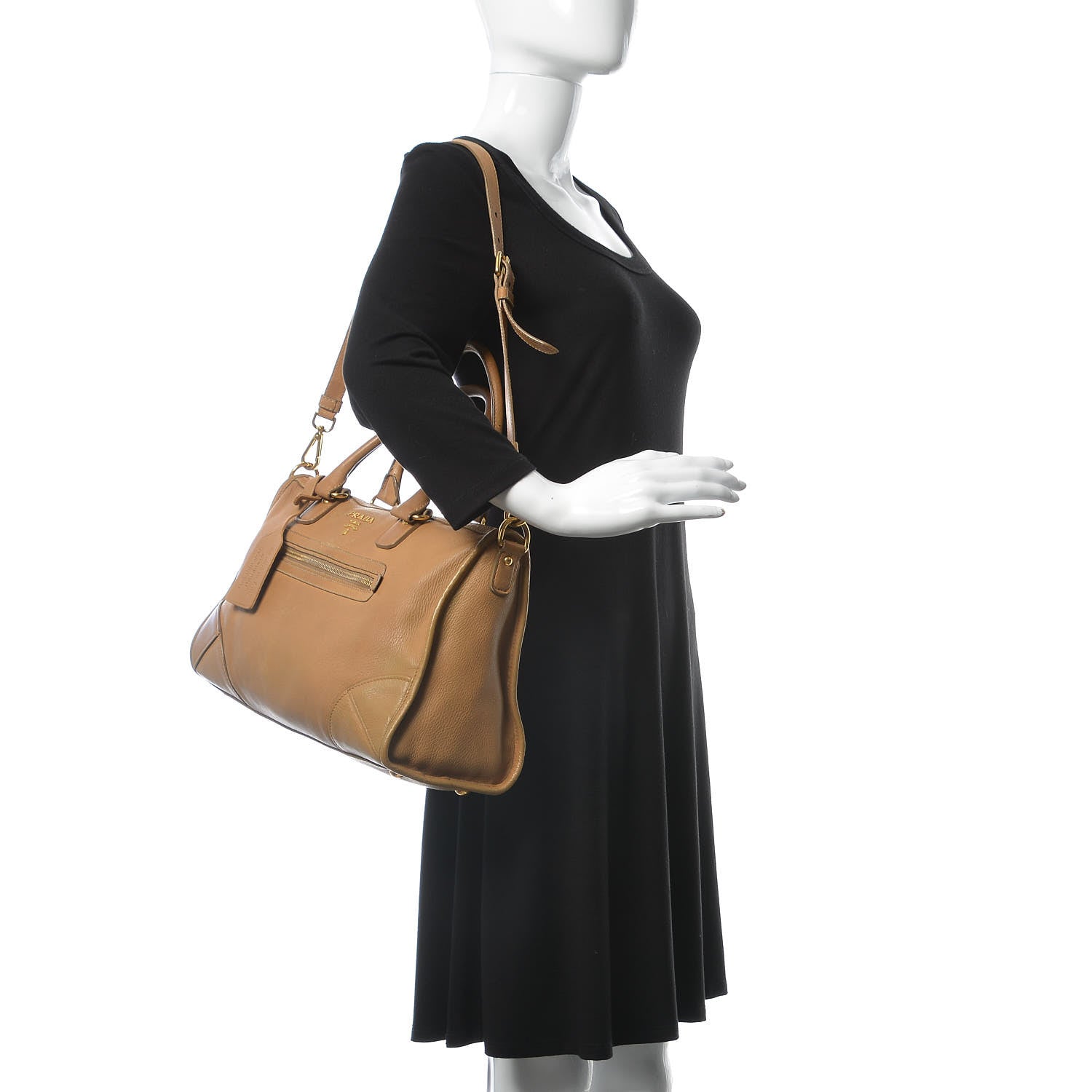 Prada Cervo Deerskin Shoulder Bag Sabbia 2 of 27