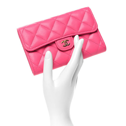 Chanel Caviar Quilted Medium Flap Wallet Pink 2 of 10