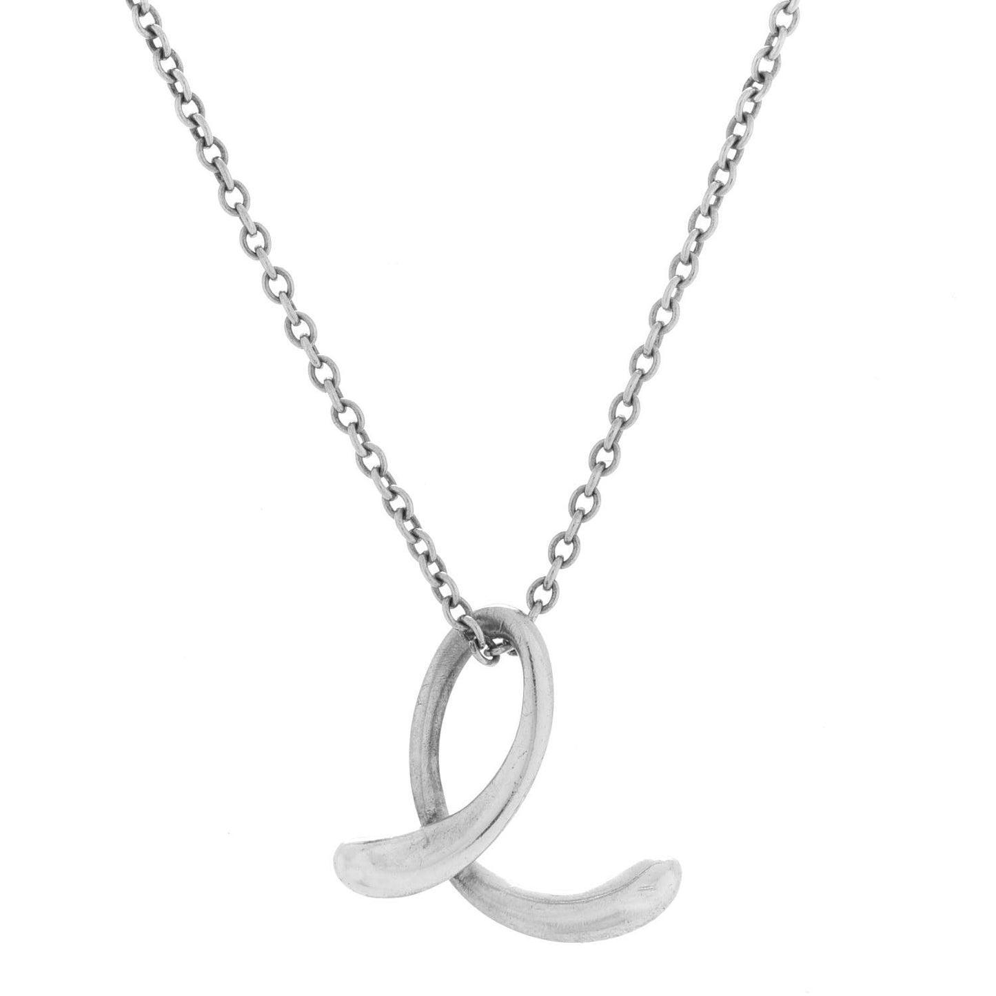 Sterling Silver Elsa Peretti Letter E Pendant Necklace
