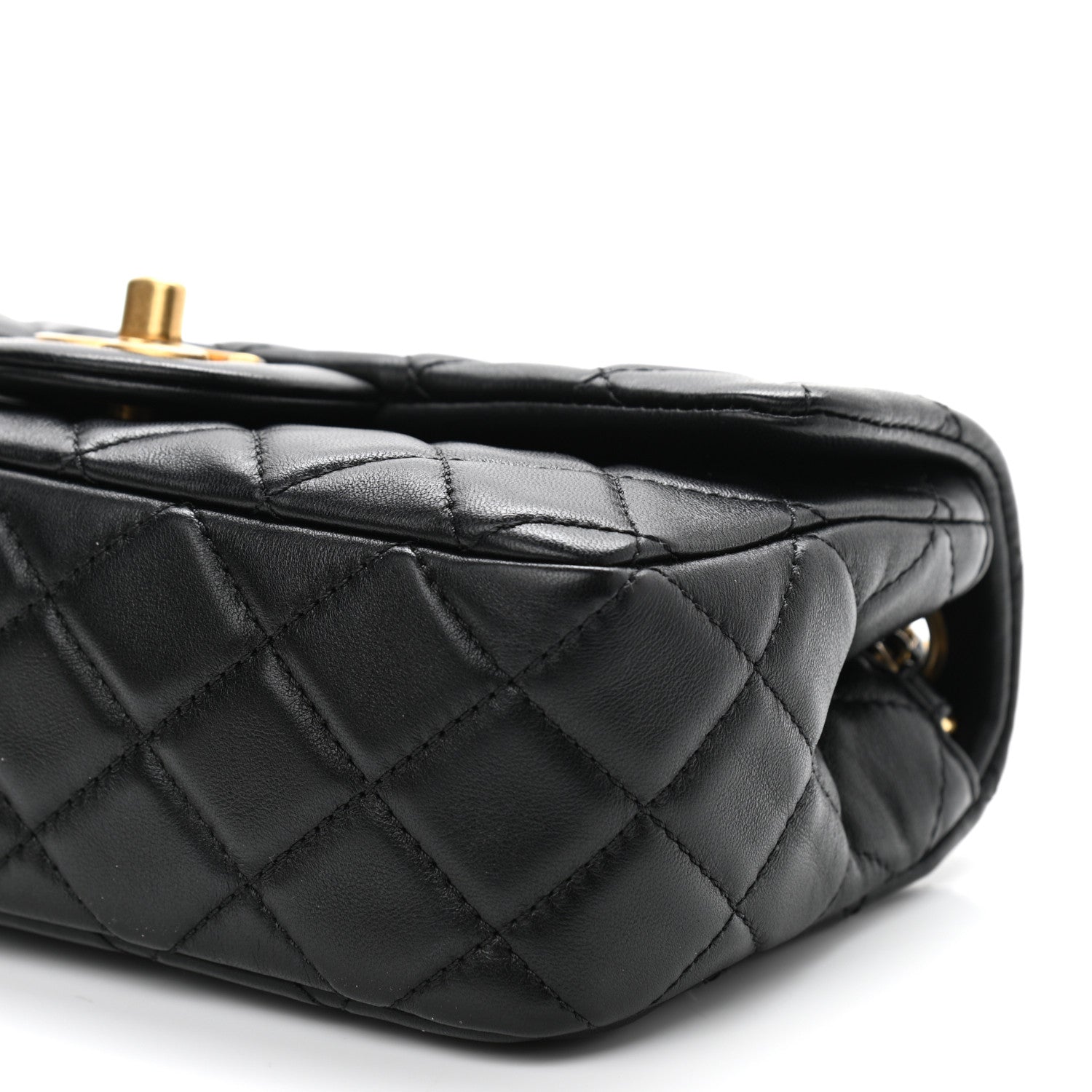 Chanel Lambskin Quilted Mini Rectangular Pearl Crush Flap Black 9 of 10
