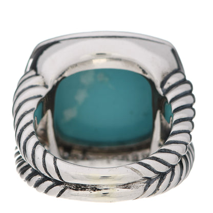 David Yurman Sterling Silver Diamond Reconstituted Turquoise 17mm Albion Ring 57 8 4 of 7