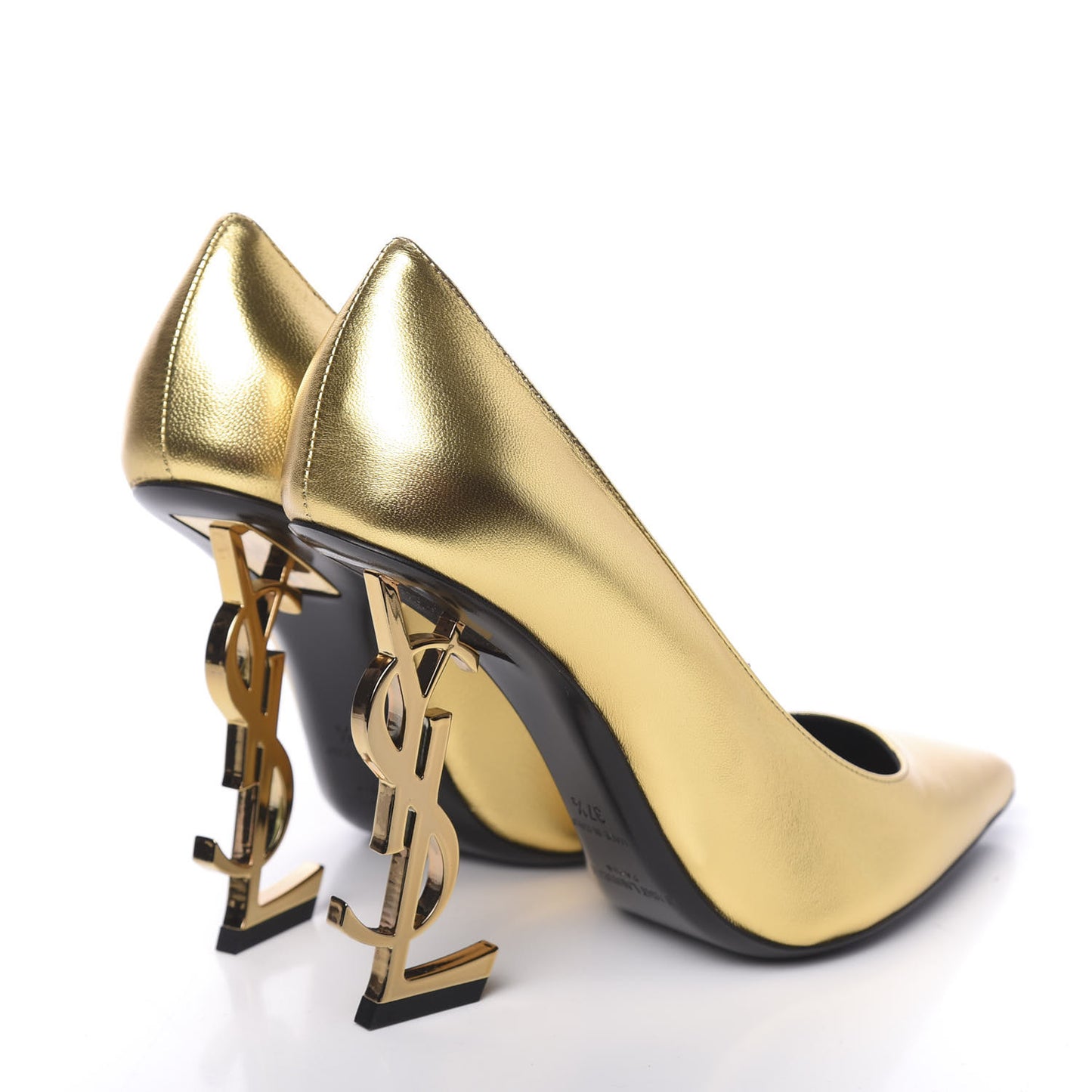 Metallic Calfskin Opyum 110 Pumps 37.5 Oro