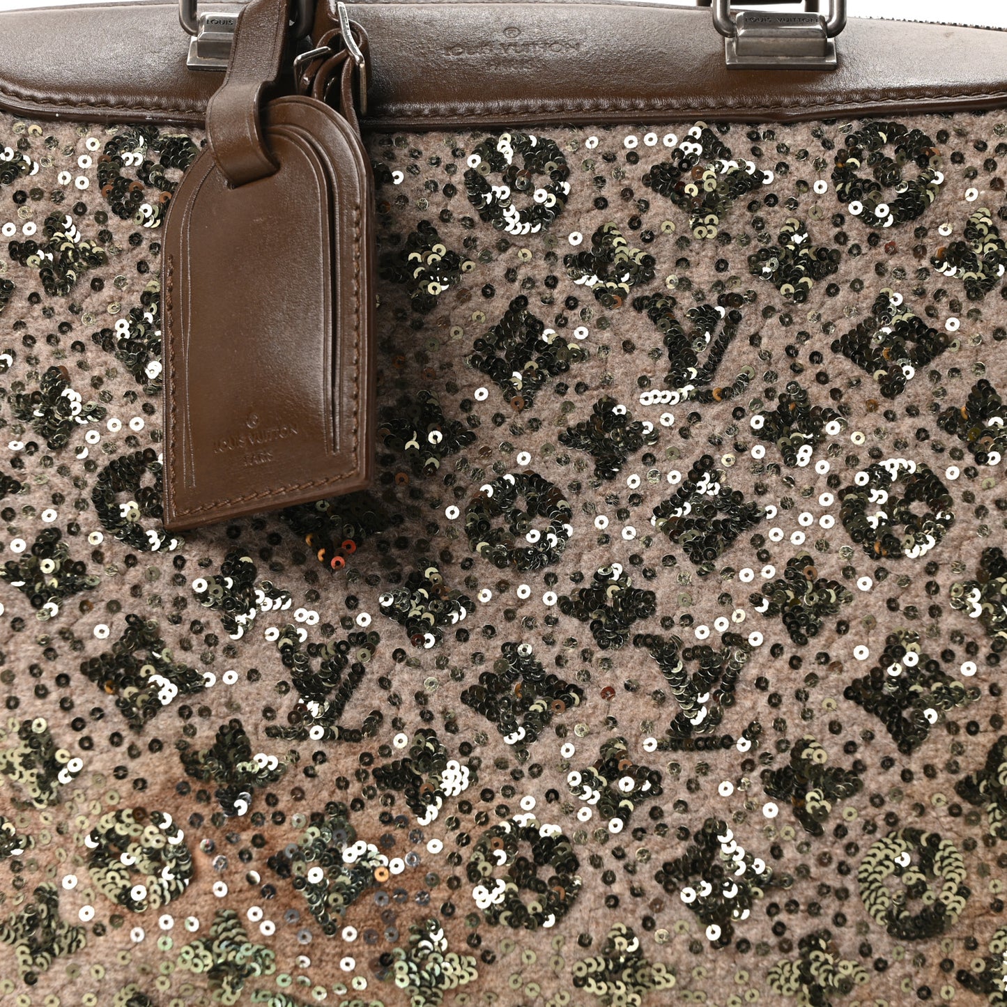 Sequin Monogram Sunshine Express Speedy Kaki