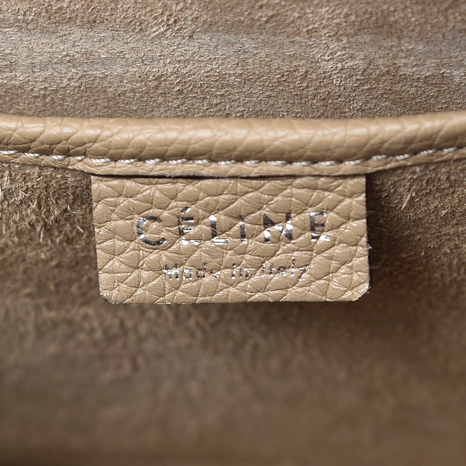 Celine Drummed Calfskin Nano Luggage Dune 7 of 9