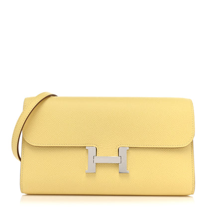 Hermes Epsom Constance Long Wallet To Go Wallet Jaune Poussin 1 of 9