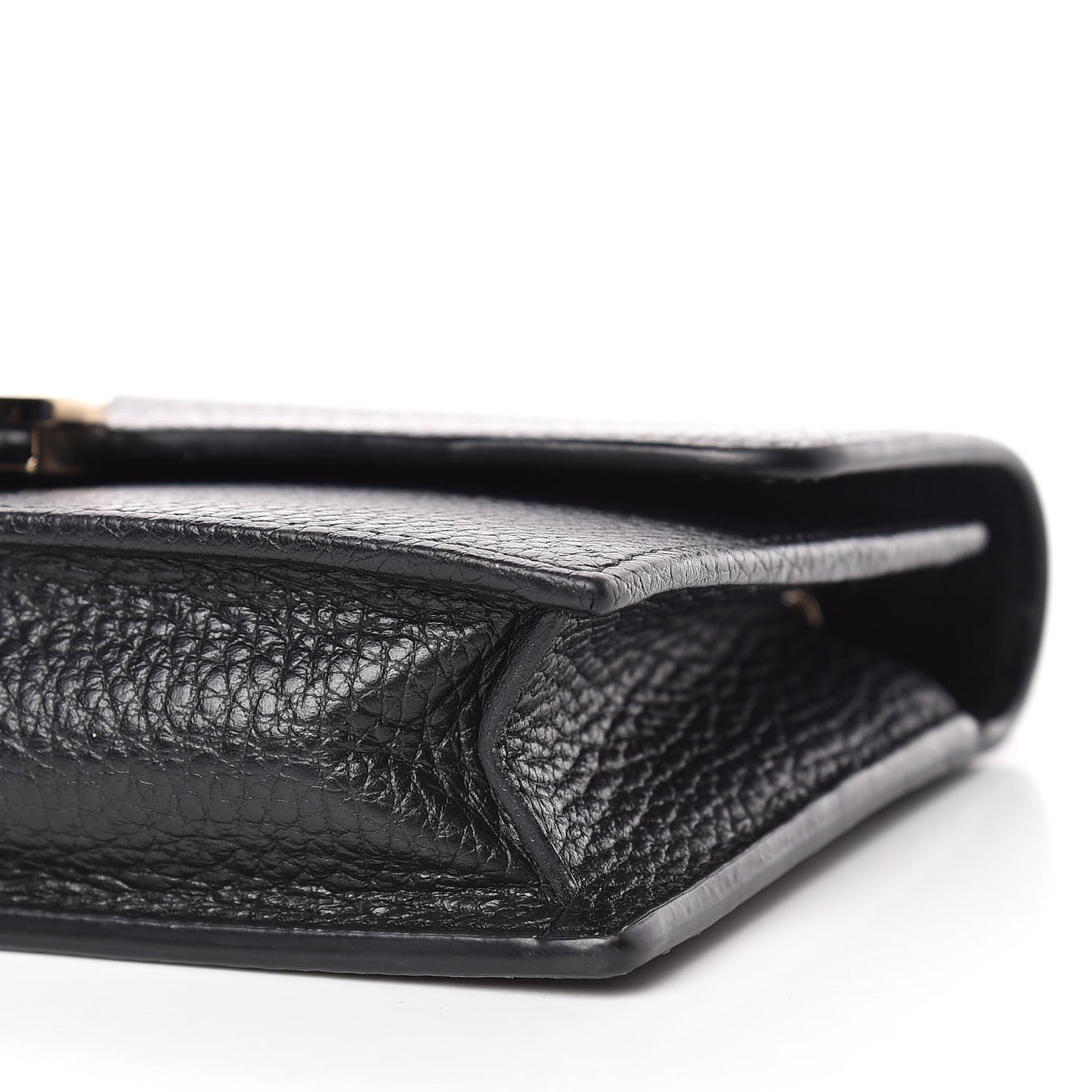 Dollar Calfskin Interlocking G Chain Wallet Black