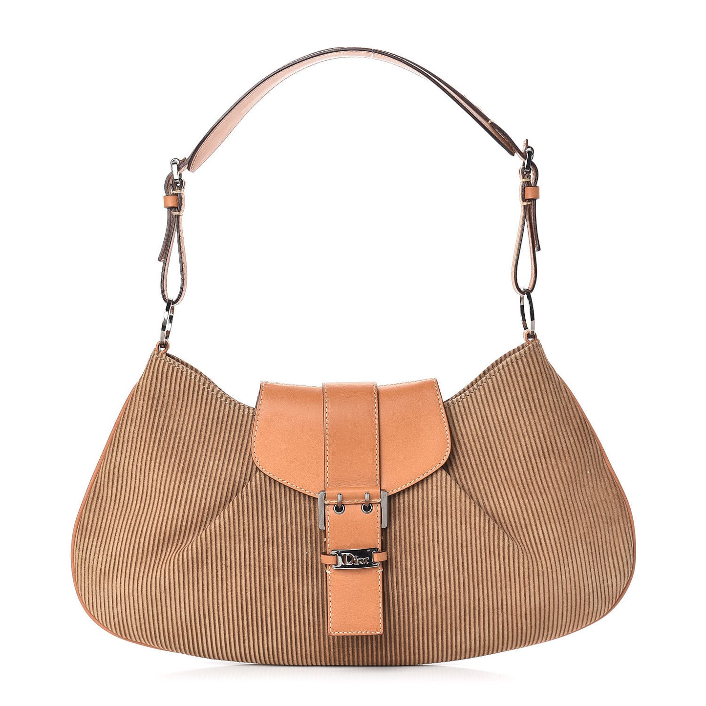Suede Buckle Hobo Brown