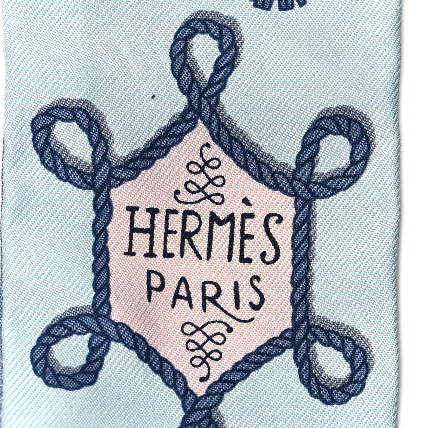 Hermes Silk Galons Et Brandebourg Twilly Ciel Ocean White 3 of 4