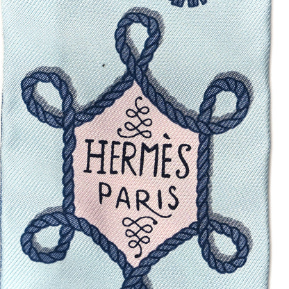 Hermes Silk Galons Et Brandebourg Twilly Ciel Ocean White 3 of 4