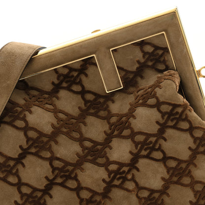 Fendi Camoscio Karligraphy Embroidered Medium Fendi First Camel 8 of 10
