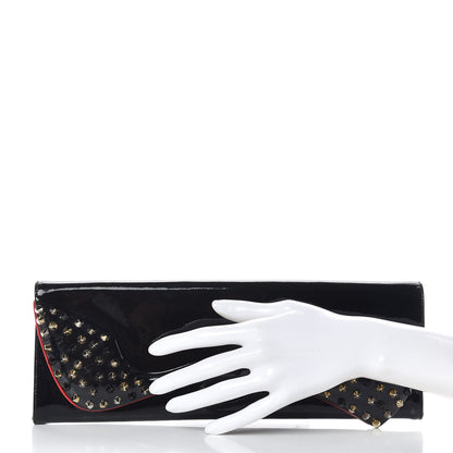 Christian Louboutin Patent Spikes Pigalle Clutch Black Mix 2 of 10