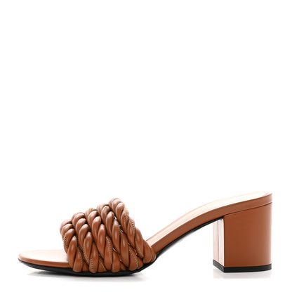 Valentino Garavani Nappa Rope 60mm Slide Sandals 36.5 Saddle Brown 1 of 16