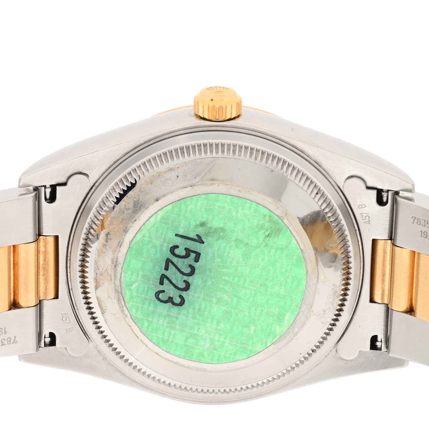 Rolex Stainless Steel 18K Yellow Gold 34mm Oyster Perpetual Date Watch Silver 15223 4 of 5