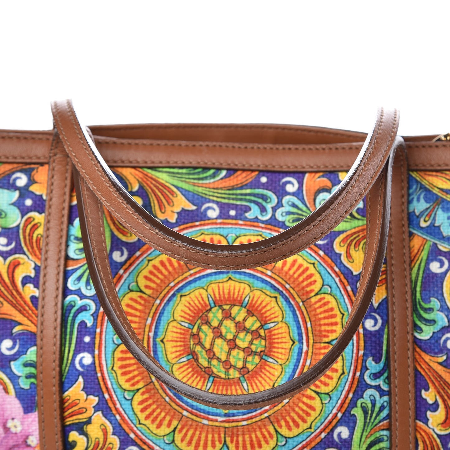 Printed Canvas Shopping Tote Multicolor
