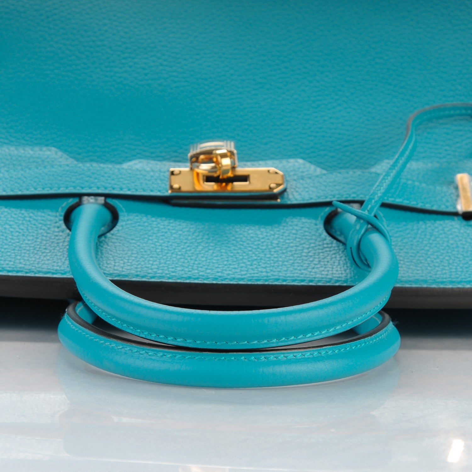 Hermes Taurillon Clemence Birkin 35 Turquoise 16 of 23
