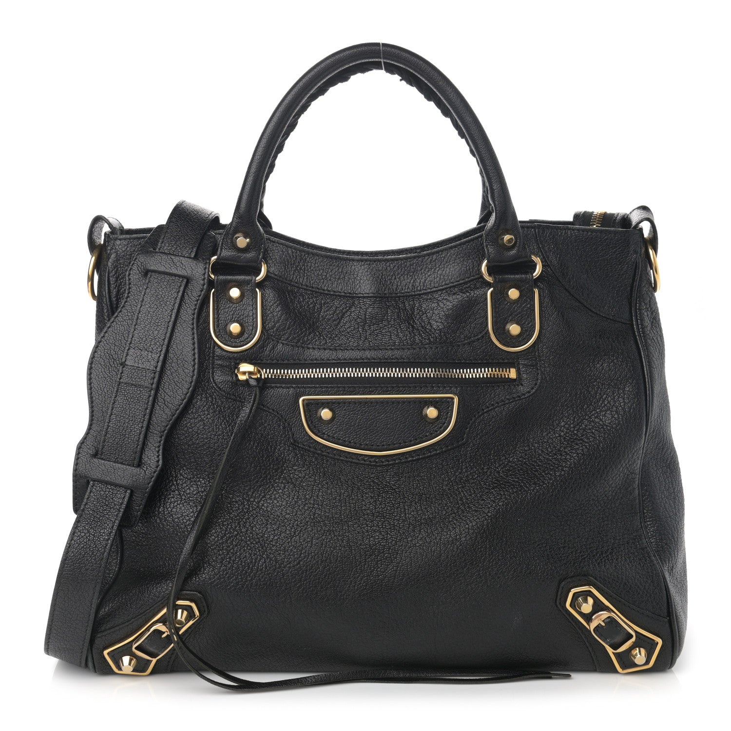 Balenciaga Chevre Gold Metallic Edge Hardware Velo Black 1 of 11