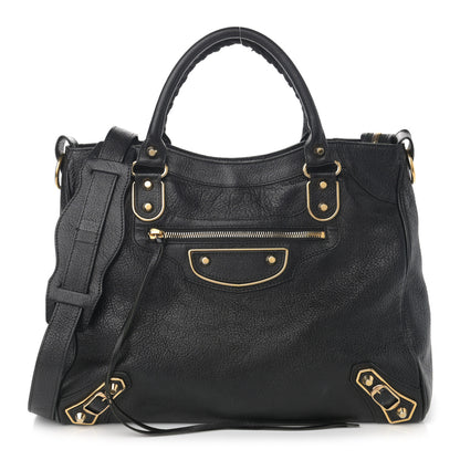 Balenciaga Chevre Gold Metallic Edge Hardware Velo Black 1 of 11