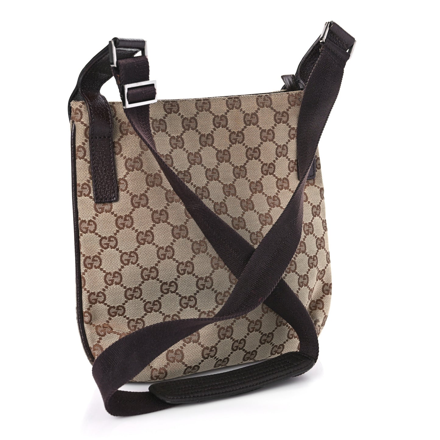 Monogram Flat Messenger Bag Dark Brown