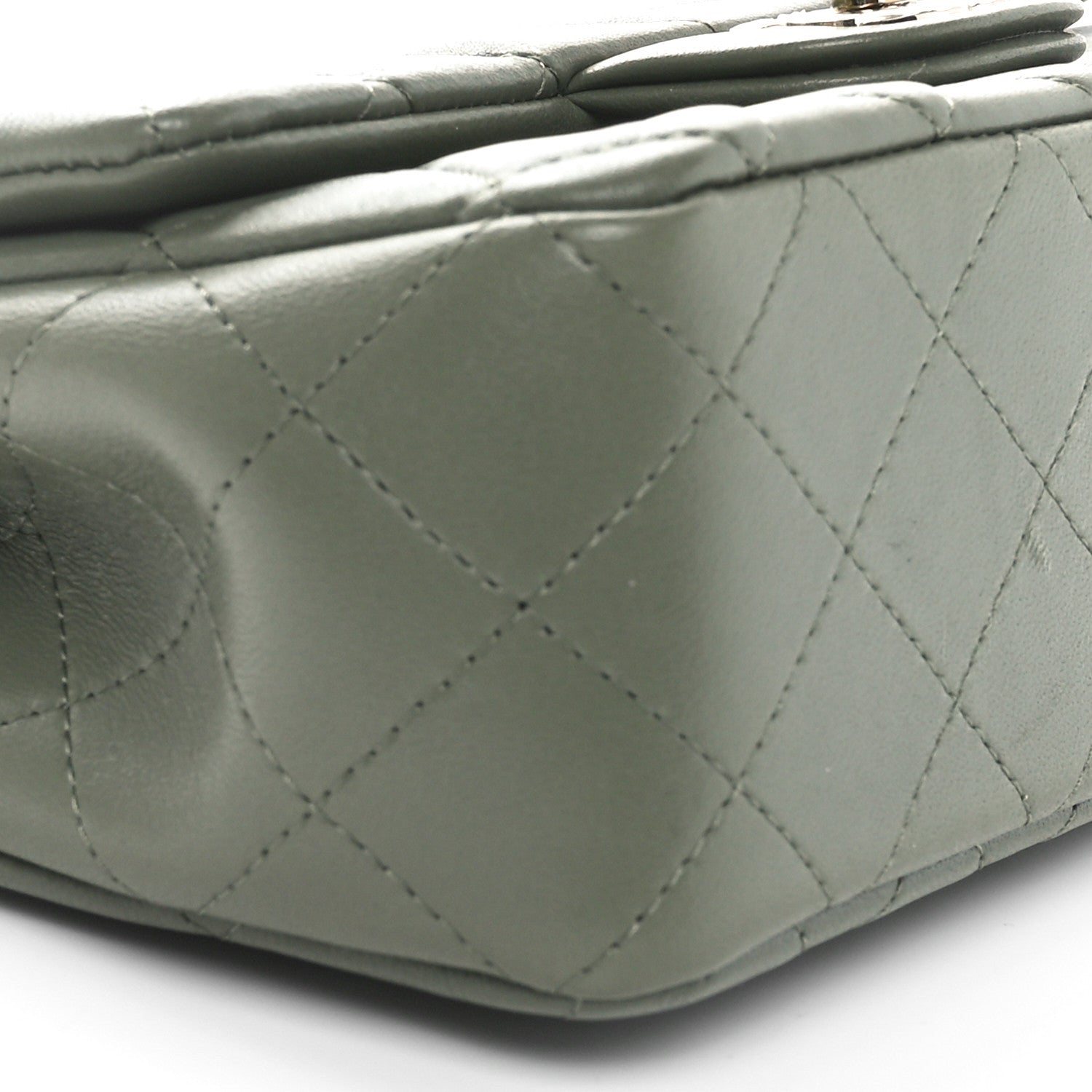 Chanel Lambskin Quilted Mini Rectangular Flap Green 9 of 10