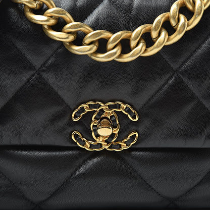 Chanel Lambskin Quilted Large 19 Flap Black 8 of 11