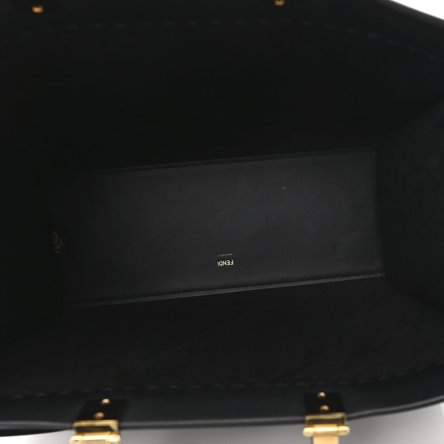Vitello King Plexiglass Medium Fendi Sunshine Shopper Tote Black