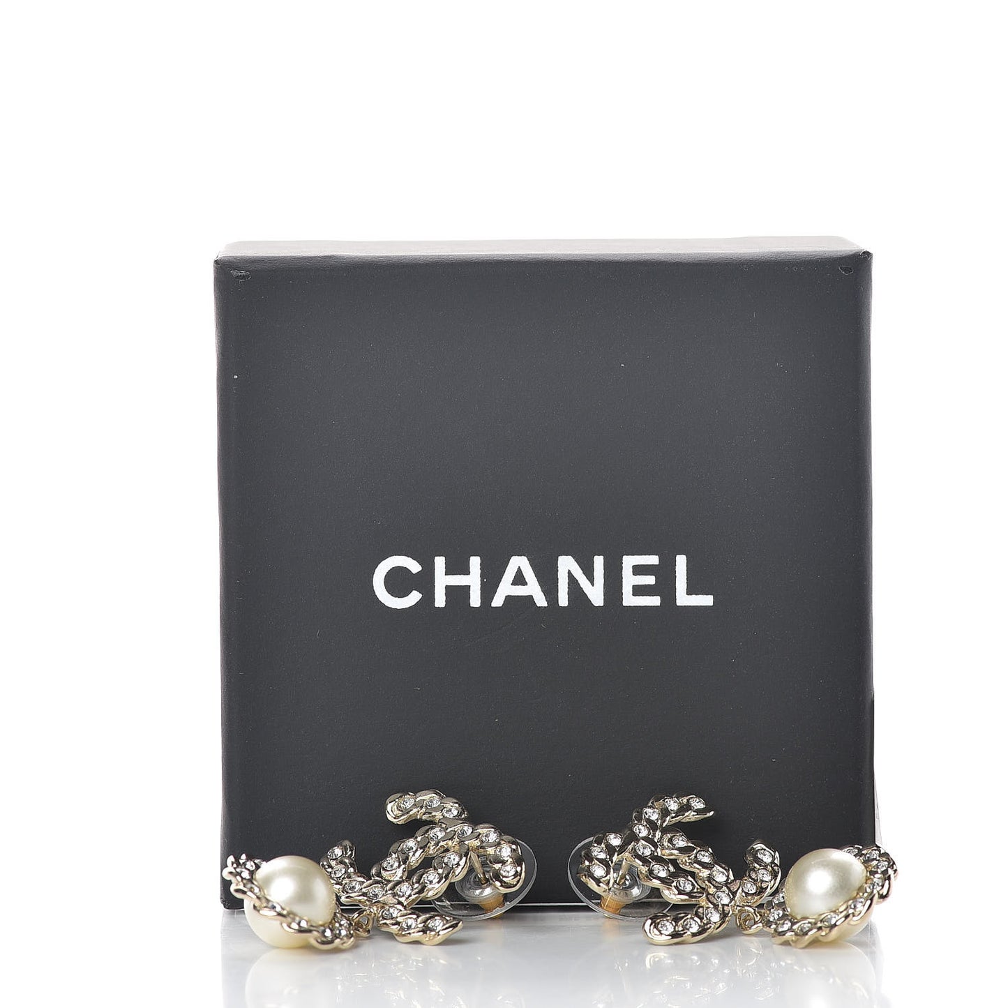 Crystal Pearl Pearls Coronation CC Drop Earrings Gold
