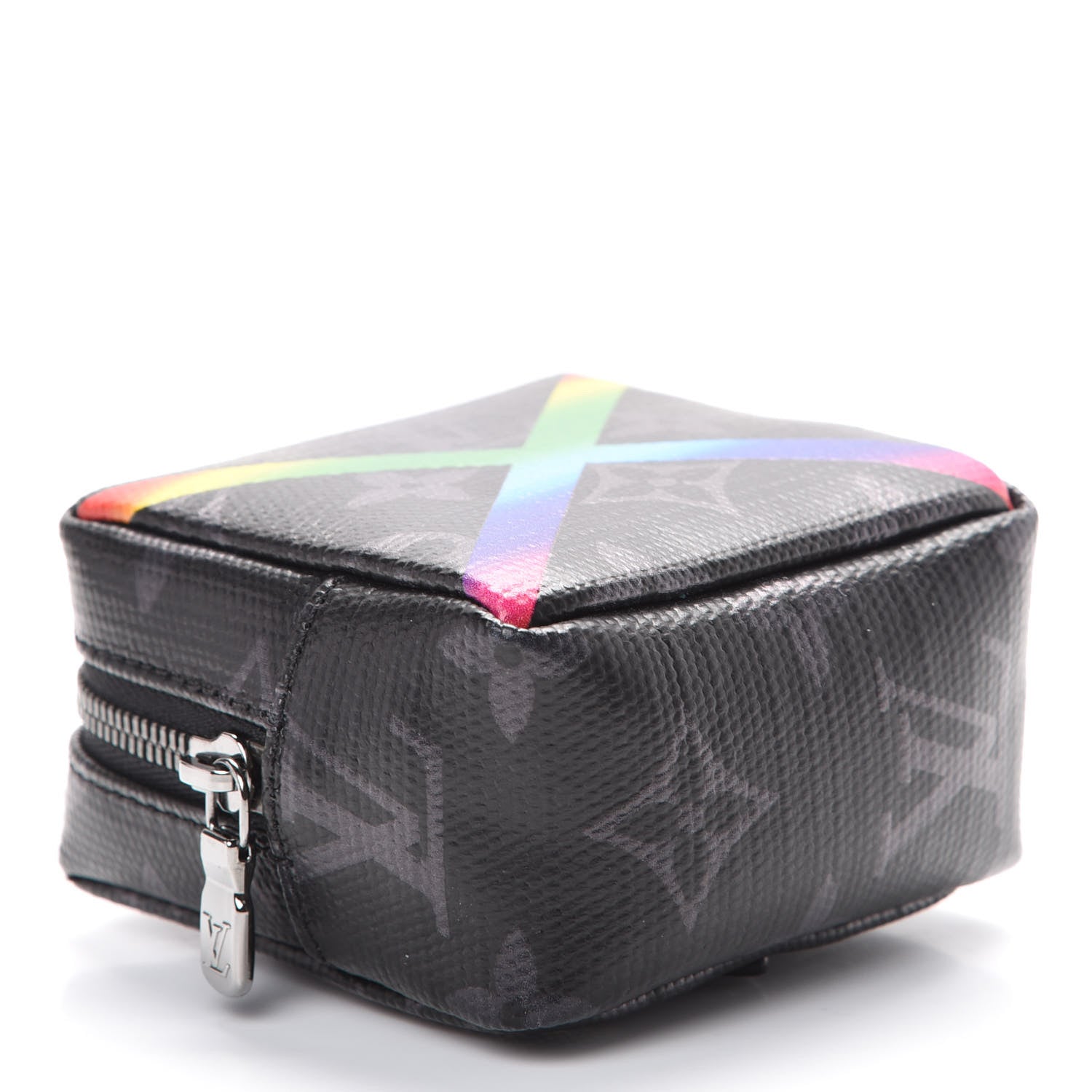 Louis Vuitton Monogram Eclipse Rainbow Box Pouch Bag Charm Key Ring 3 of 5
