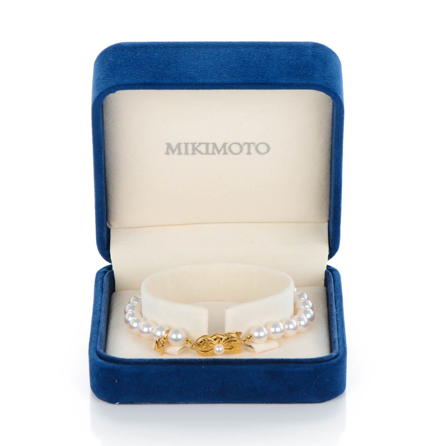Mikimoto 18K Yellow Gold Akoya Cultured Pearl 7mm Strand Bracelet 6 of 6