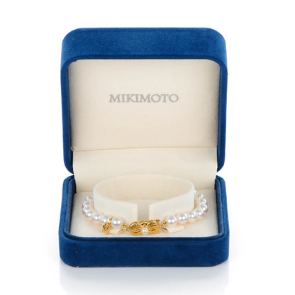 Mikimoto 18K Yellow Gold Akoya Cultured Pearl 7mm Strand Bracelet 6 of 6