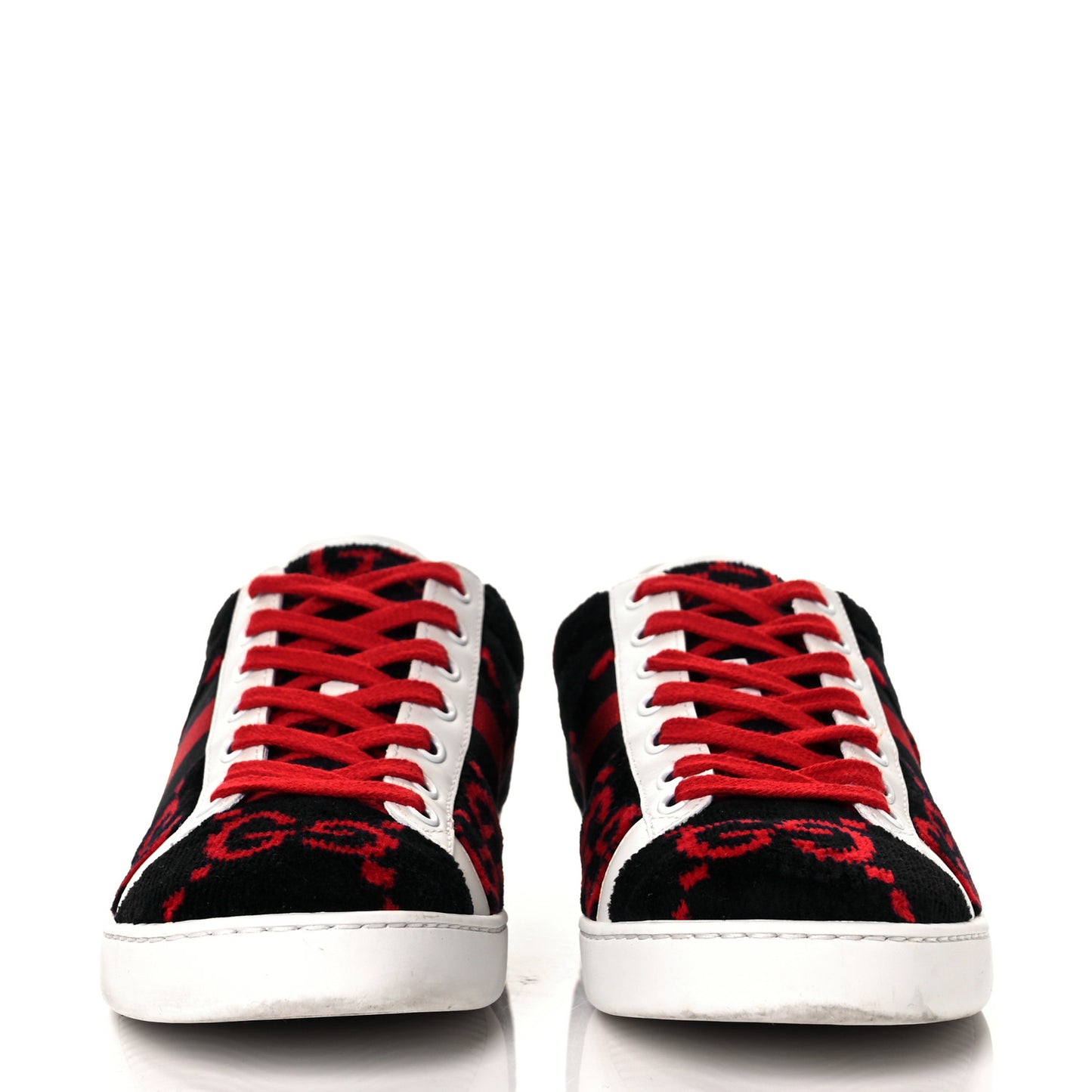 Terry Cloth GG Monogram Womens Ace Sneakers 37.5 Blue Red