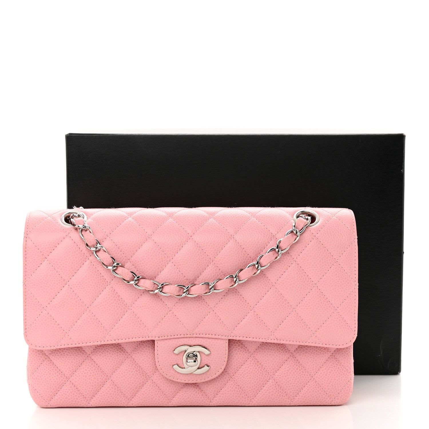 Chanel Caviar Quilted Medium Double Flap Pink 15 of 15