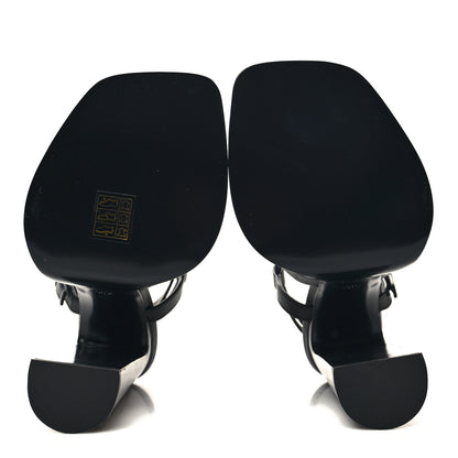 Saint Laurent Calfskin Platz Platform Sandals 36.5 Black 5 of 9