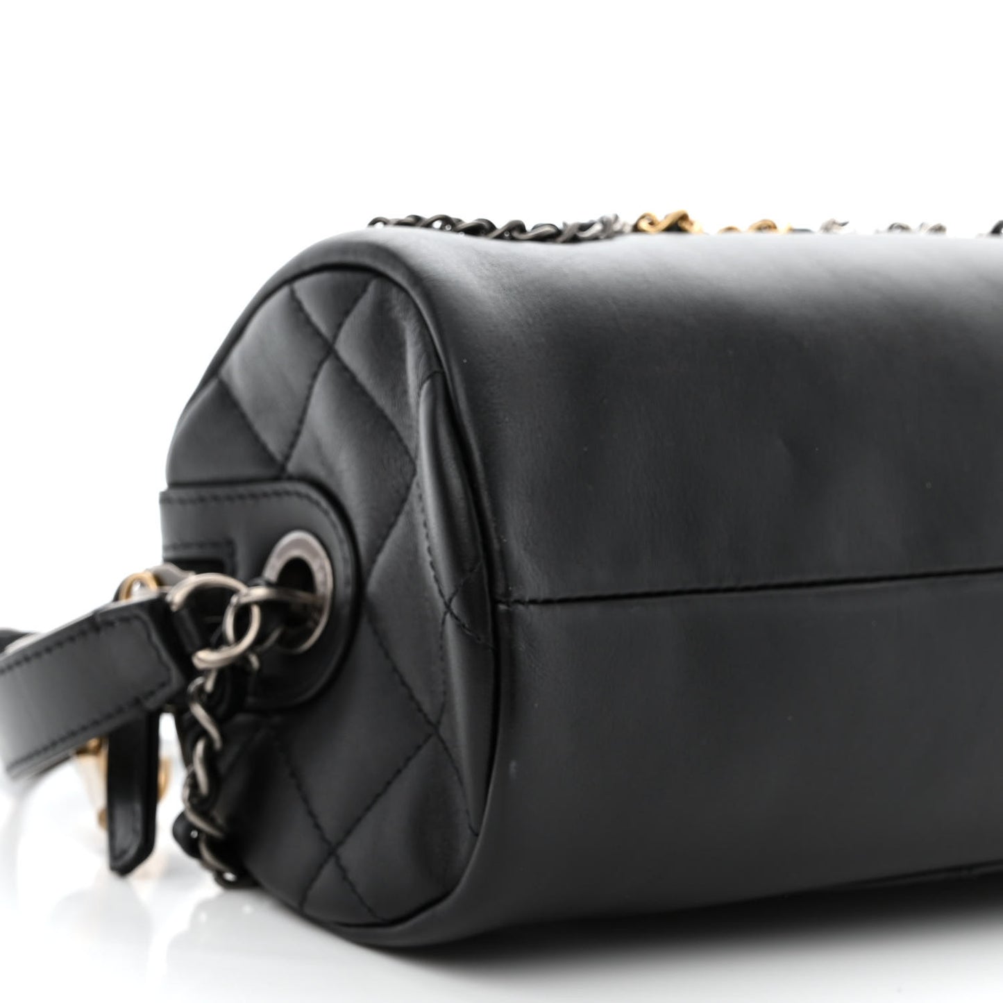 Calfskin Chain 20s Signature Bowling Bag Black