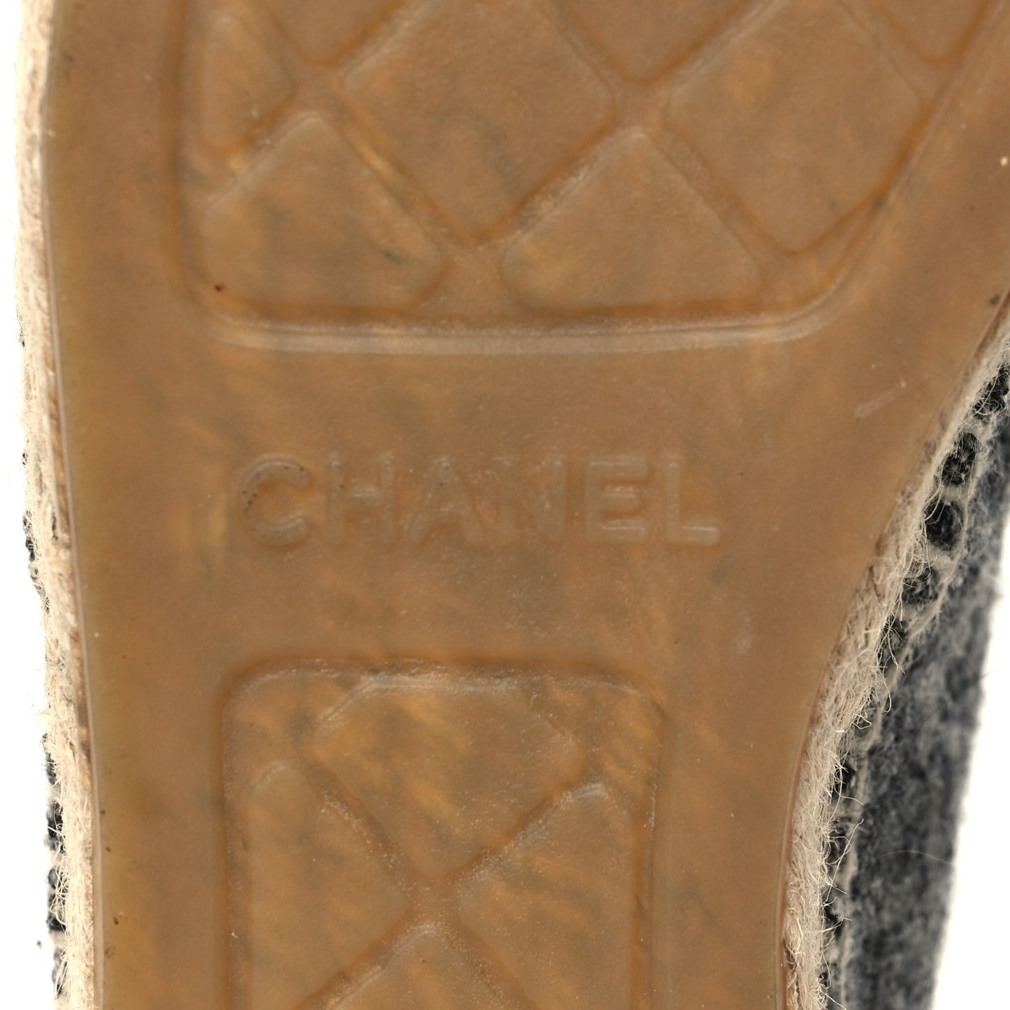 Tweed Velvet CC Espadrilles 38 Grey Black