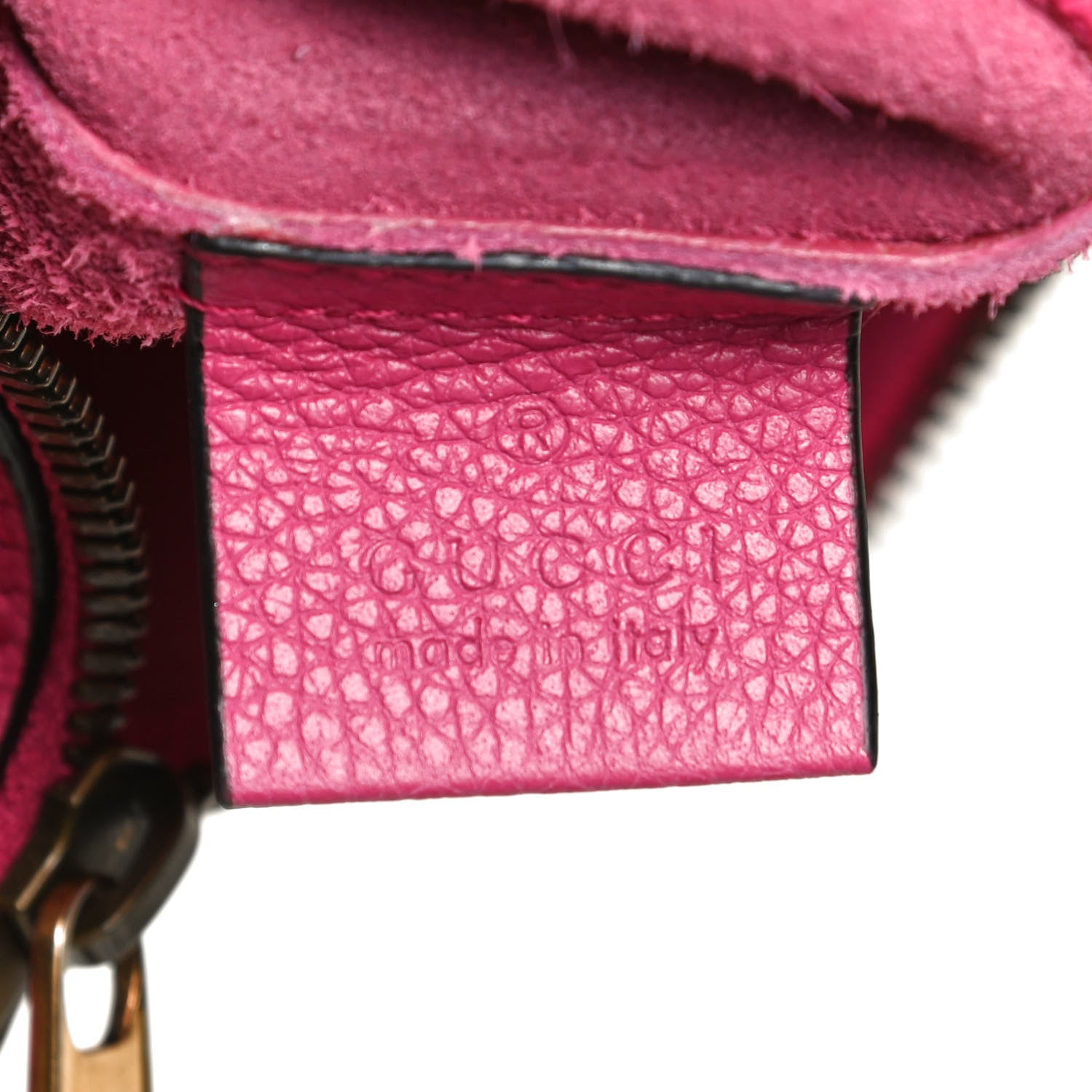 Gucci Pebbled Calfskin Medium Logo Portfolio Clutch Box Pink Green 7 of 14
