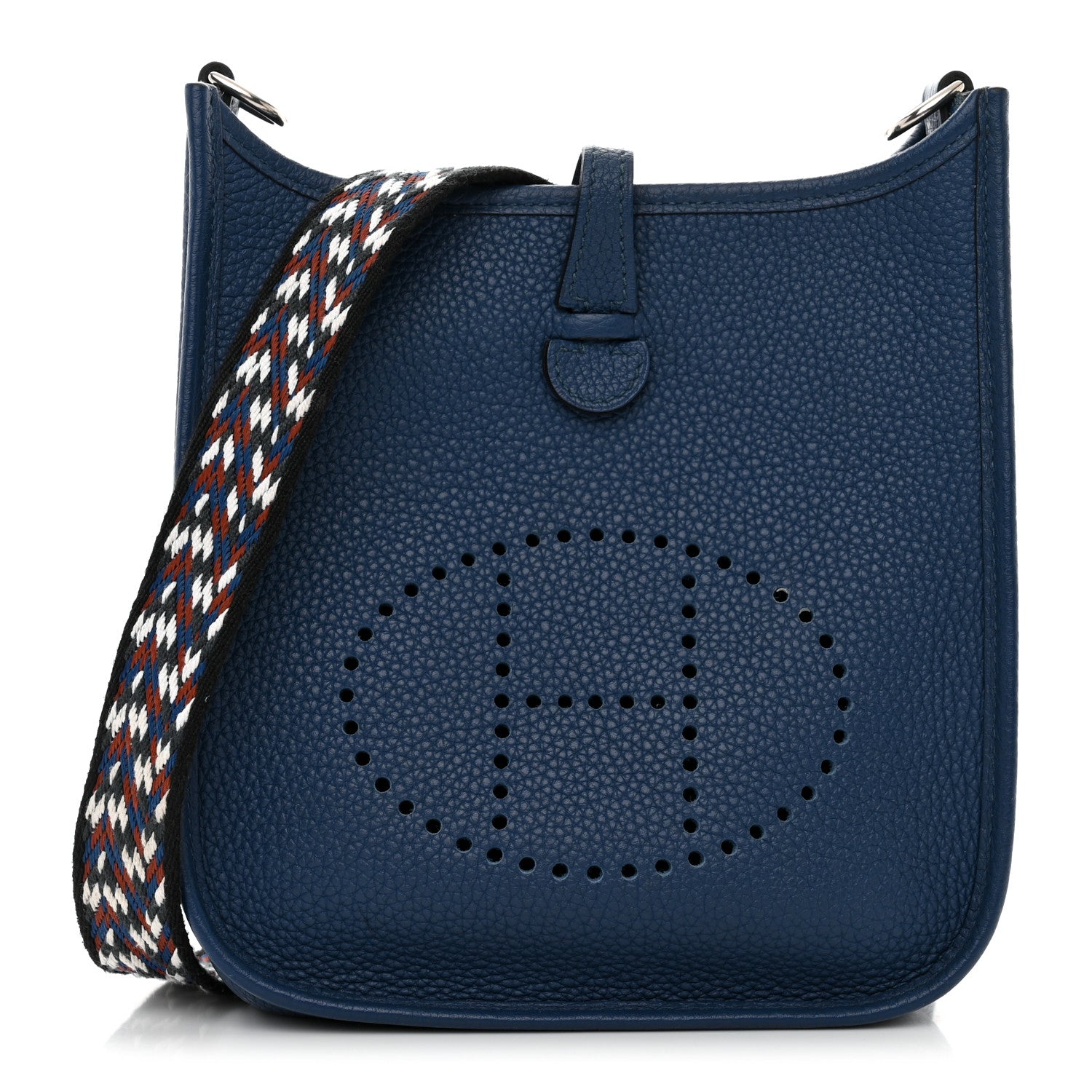 Hermes Taurillon Maurice Zigzag Evelyne TPM Deep Bleu Black White Deep Bleu 1 of 11