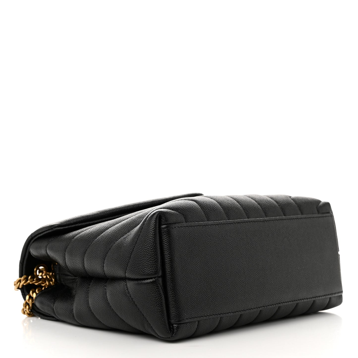 Grain de Poudre Calfskin Y Quilted Monogram Small Loulou Chain Satchel Black